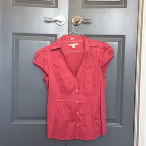 Banana Republic Cap Sleeve Button Up